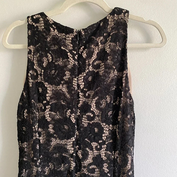 LAUREN by Ralph Lauren Black Classic Elegant Lace  Mermaid Midi Dress Size 8 - Picture 5 of 13